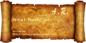 Antal Renáta névjegykártya