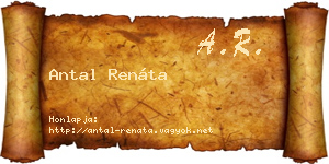 Antal Renáta névjegykártya
